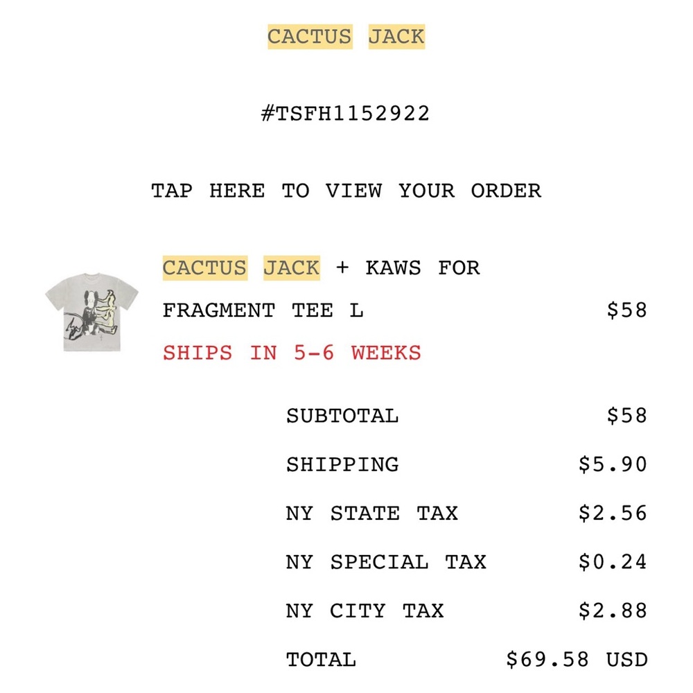 Cactus Jack x KAWS Graphic Tee - Picture 8 of 8